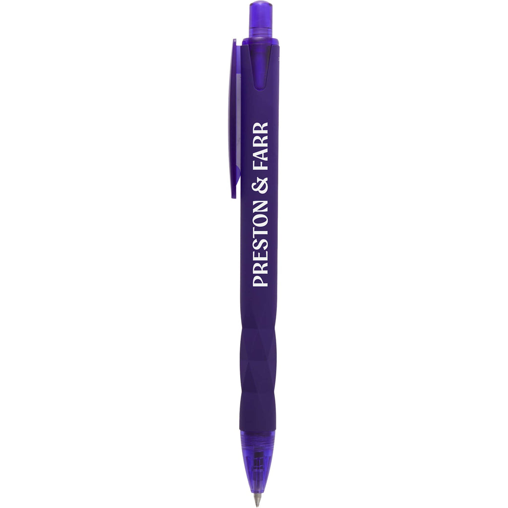 Hexi Soft Touch Gel Pen with Hexagonal Grip Full Color - Purple - Front