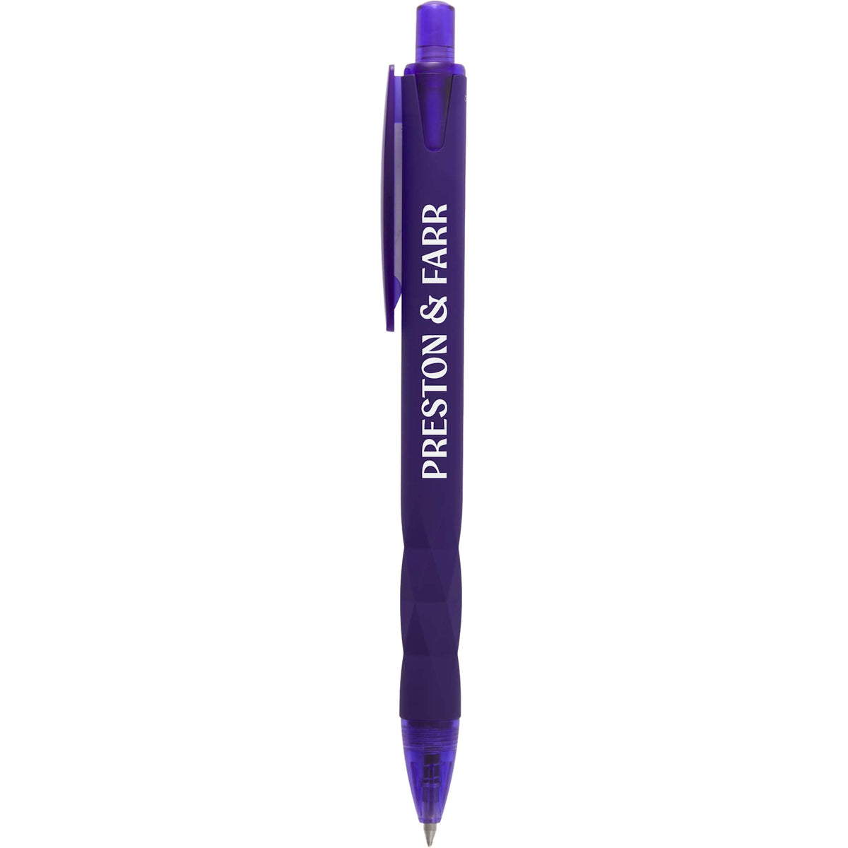 Hexi Soft Touch Gel Pen with Hexagonal Grip Full Color - Purple - Front