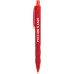 Hexi Soft Touch Gel Pen with Hexagonal Grip Full Color - Red - Front