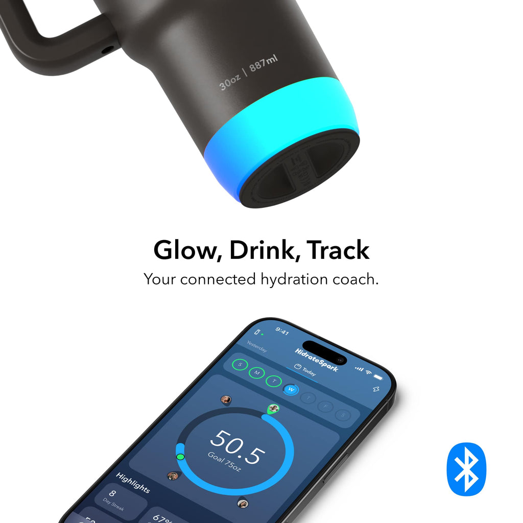 HidrateSpark Pro Smart Tumbler, 30 oz - Black - Detail 3