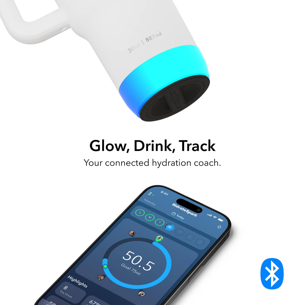 HidrateSpark Pro Smart Tumbler, 30 oz - White - Detail 3