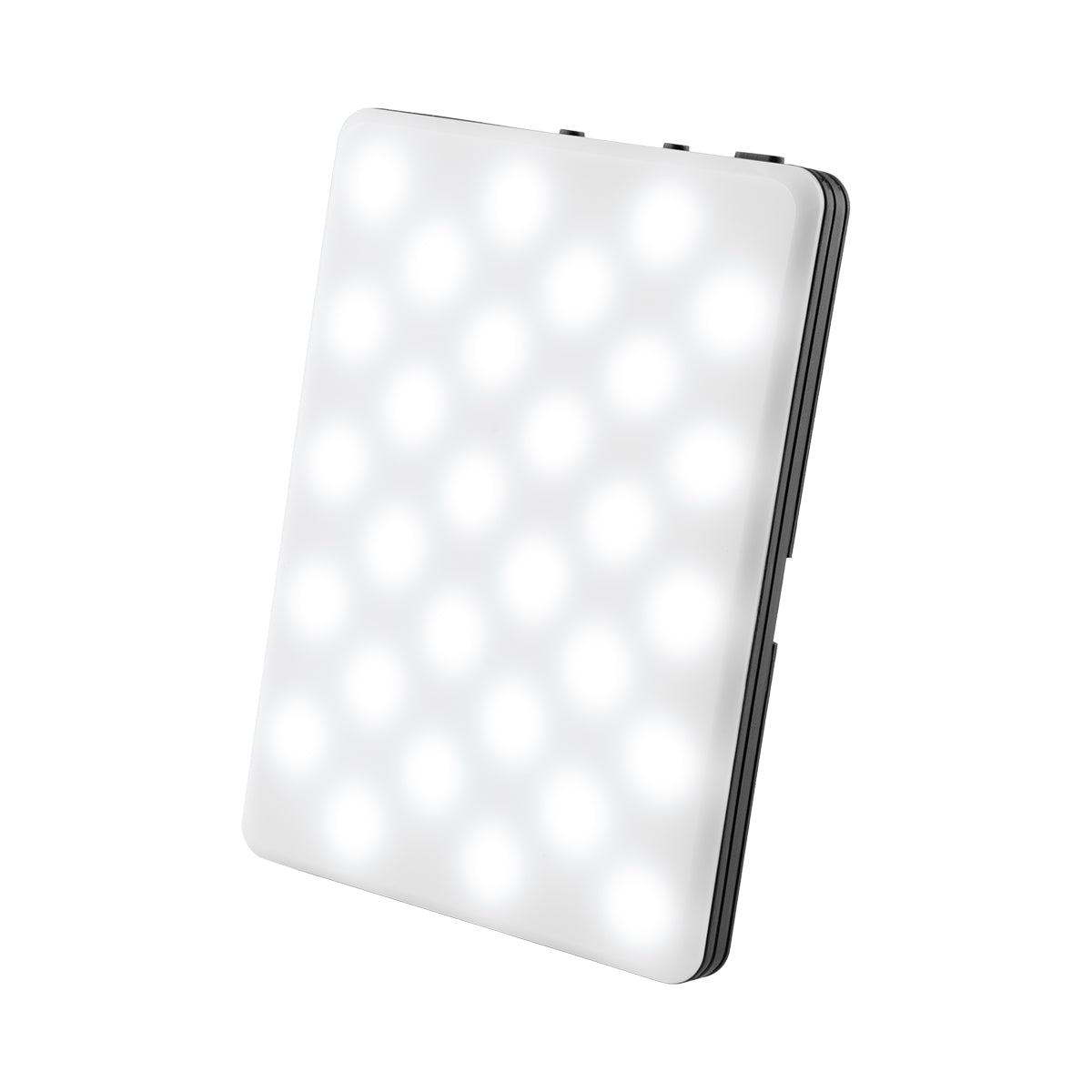 High Power Video Light Clip, 60 LED - Black with White - Angle_White