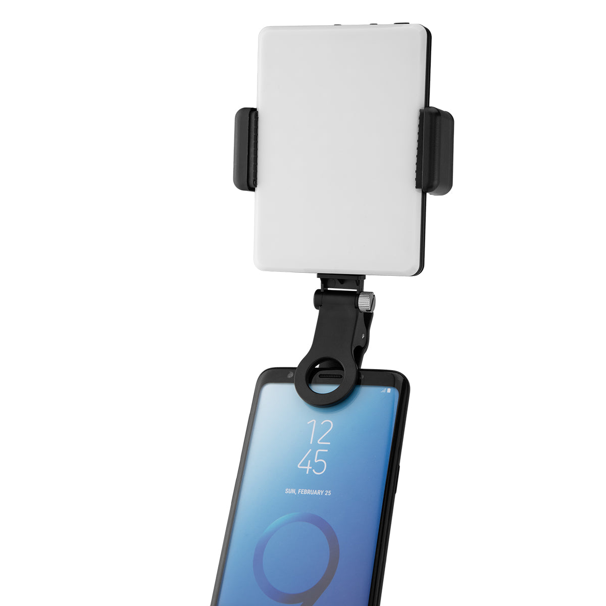 High Power Video Light Clip, 60 LED - Black with White - Phone