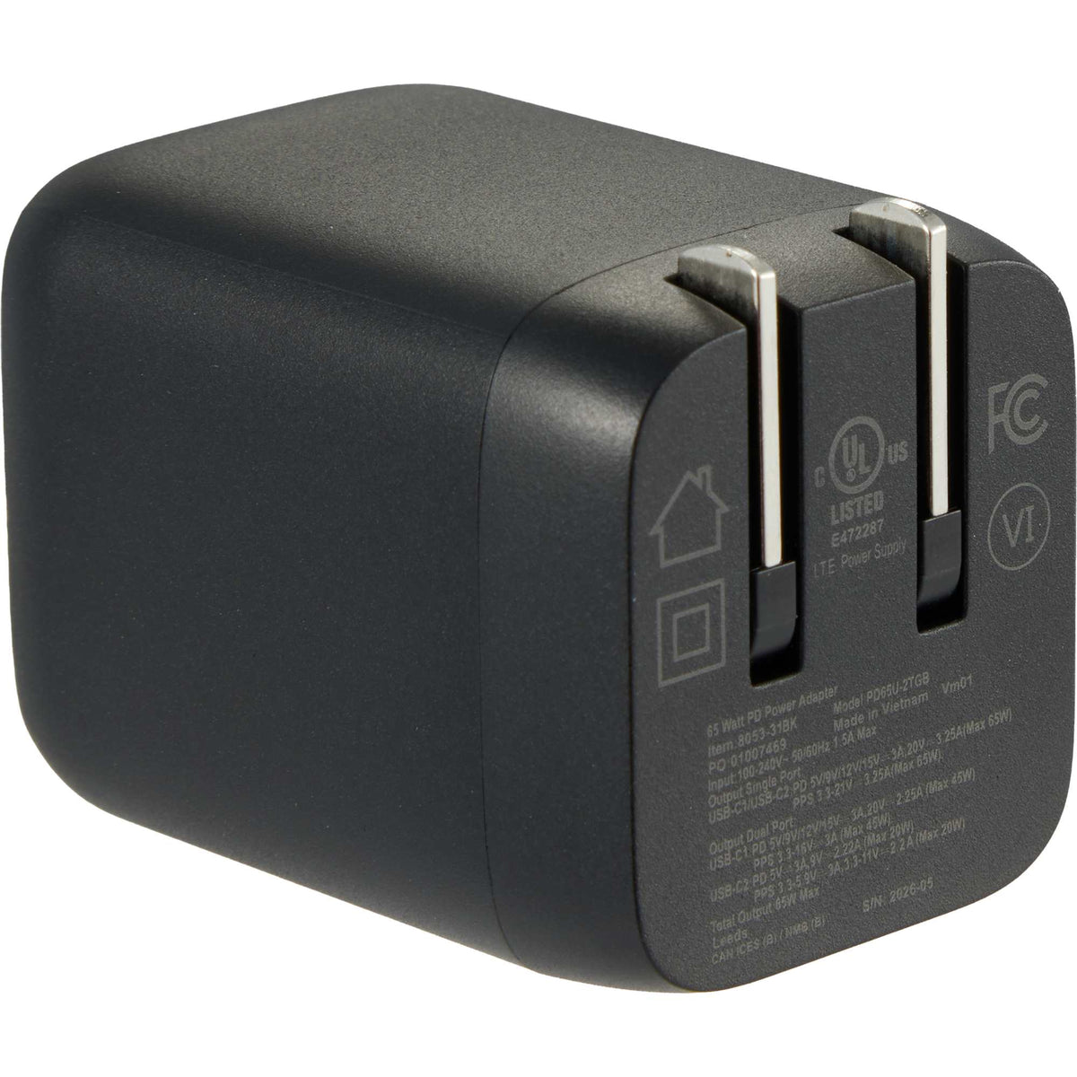 High Sierra 65W Wall Charger and Cable Kit Transfer - Black - Detail 7