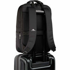 High Sierra Armagh Backpack in Recycled Polyester Transfer - Black - Trolley