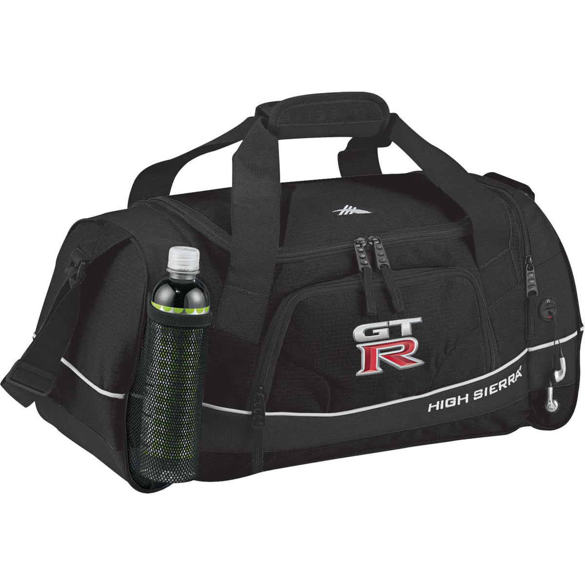 High Sierra Bubba Duffel Bag with Headphone Port, 22 Inches Embroidery - Black - Photo
