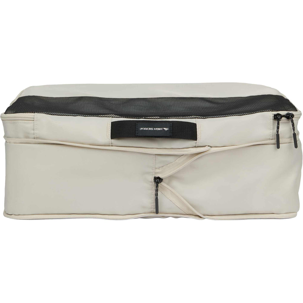 High Sierra Courier Compression Packing Cubes, Set of 3 Embroidery - Limestone Grey - Detail