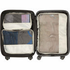 High Sierra Courier Compression Packing Cubes, Set of 3 Embroidery - Limestone Grey - Propped Set Luggage