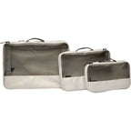 High Sierra Courier Compression Packing Cubes, Set of 3 Embroidery - Limestone Grey - Size Run Back