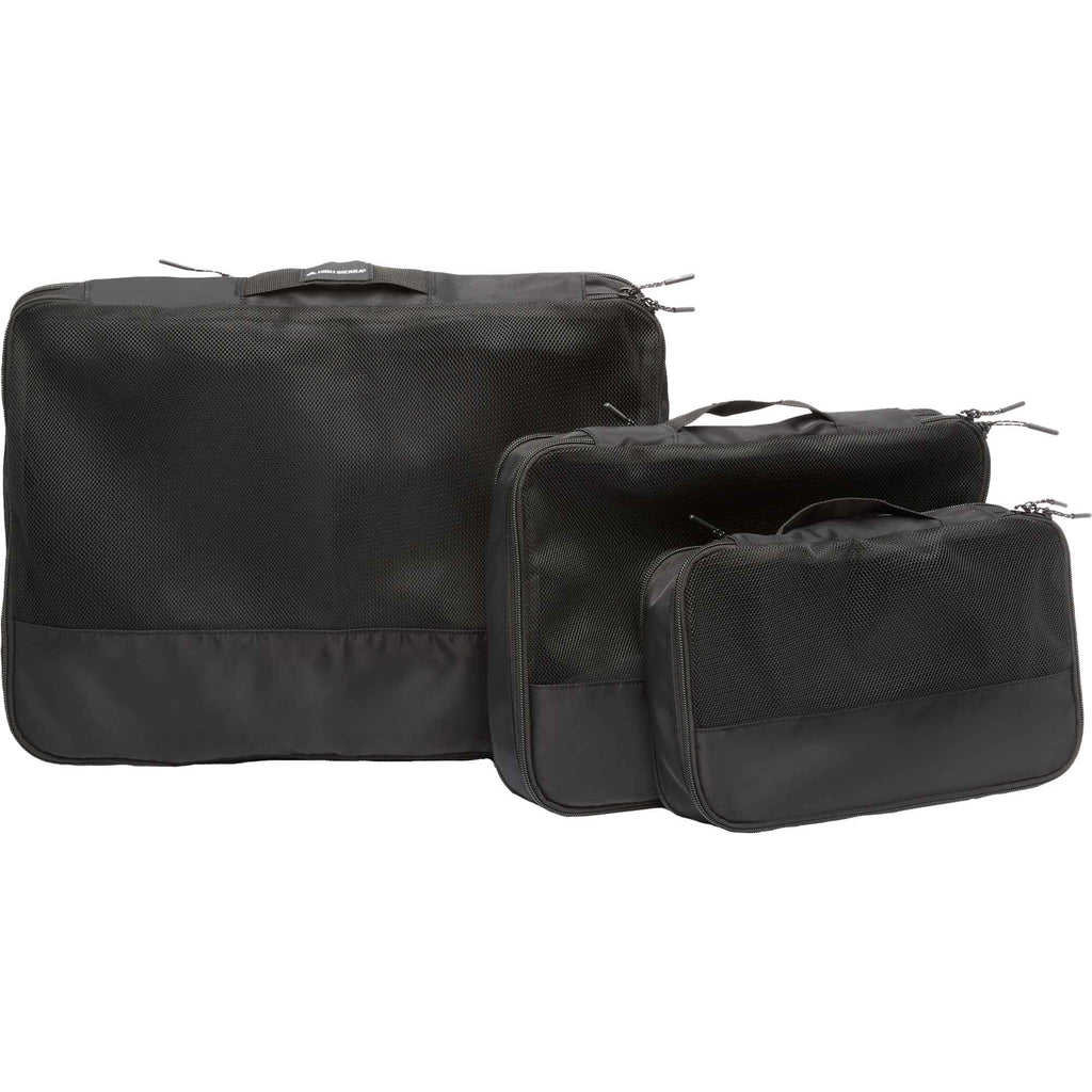 High Sierra Courier Compression Packing Cubes, Set of 3 Transfer - Black - Set