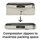 High Sierra Courier Compression Packing Cubes, Set of 3 Transfer - Limestone Grey - Compression Detail