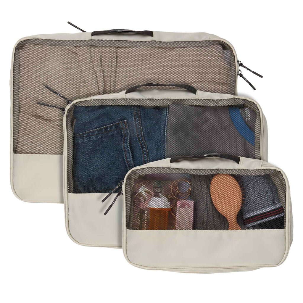High Sierra Courier Compression Packing Cubes, Set of 3 Transfer - Limestone Grey - Photo
