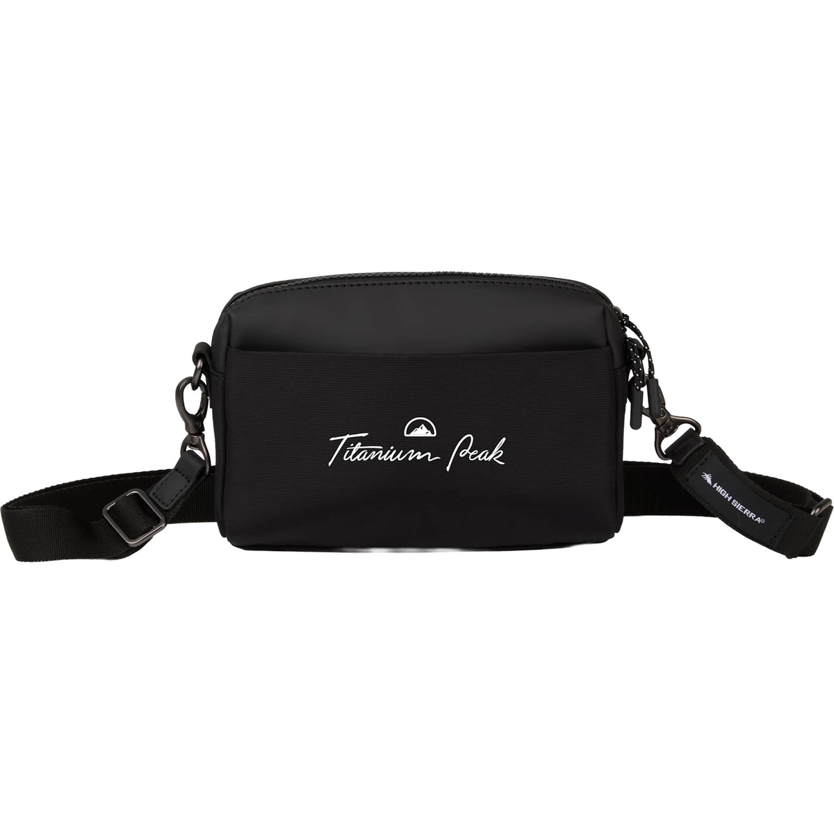 High Sierra Courier Crossbody Bag in Recycled Polyester Transfer - Black - Front