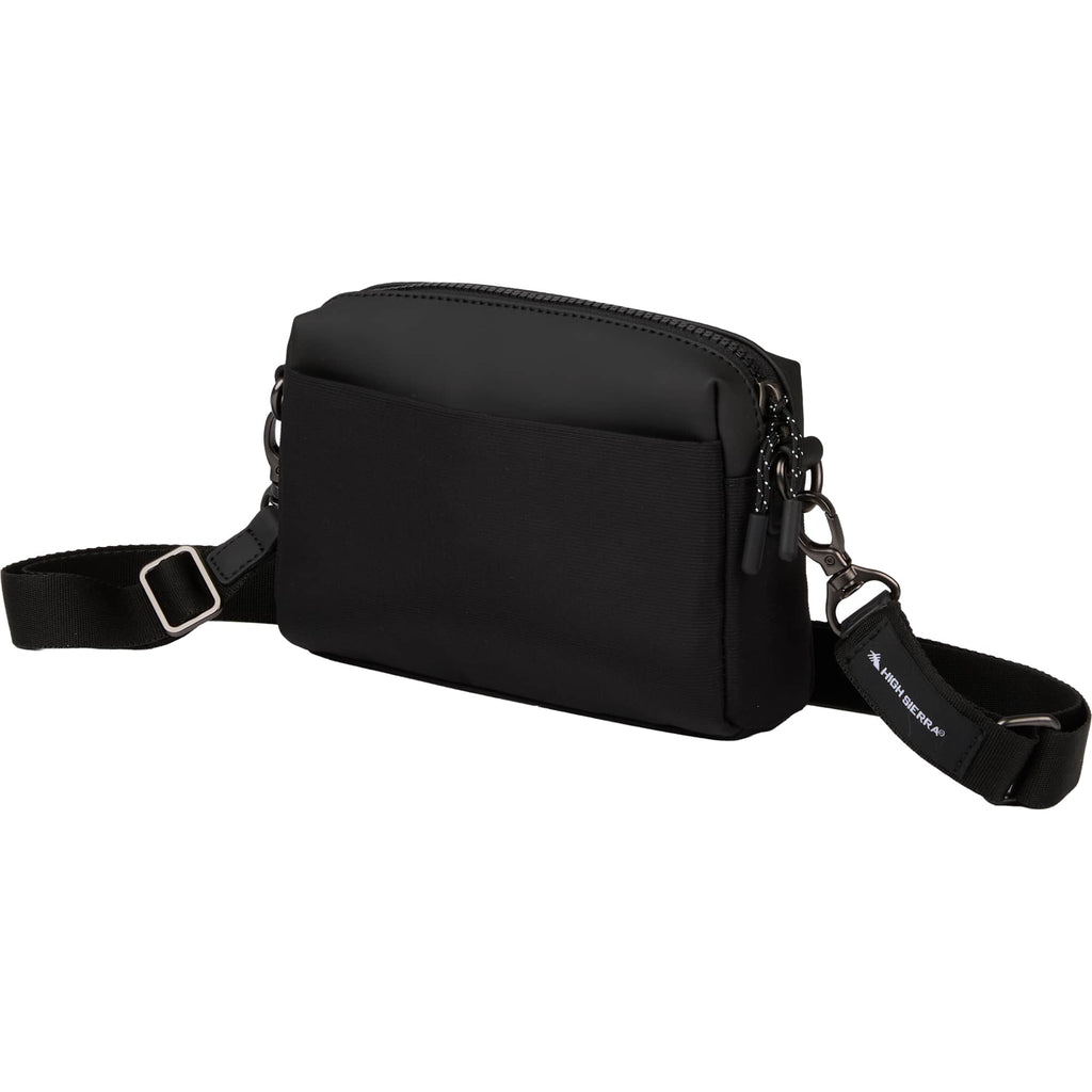 High Sierra Courier Crossbody Bag in Recycled Polyester Transfer - Black - Left Angle