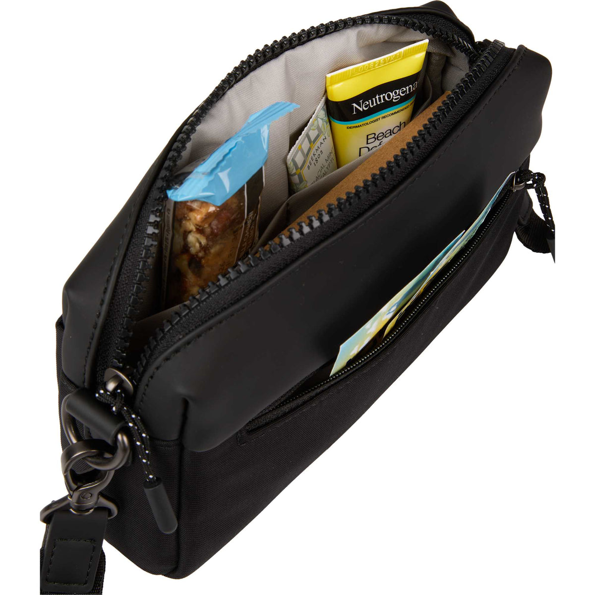 High Sierra Courier Crossbody Bag in Recycled Polyester Transfer - Black - Propped