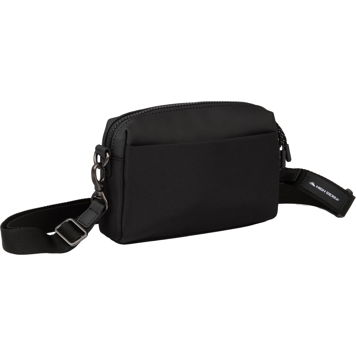 High Sierra Courier Crossbody Bag in Recycled Polyester Transfer - Black - Right Angle