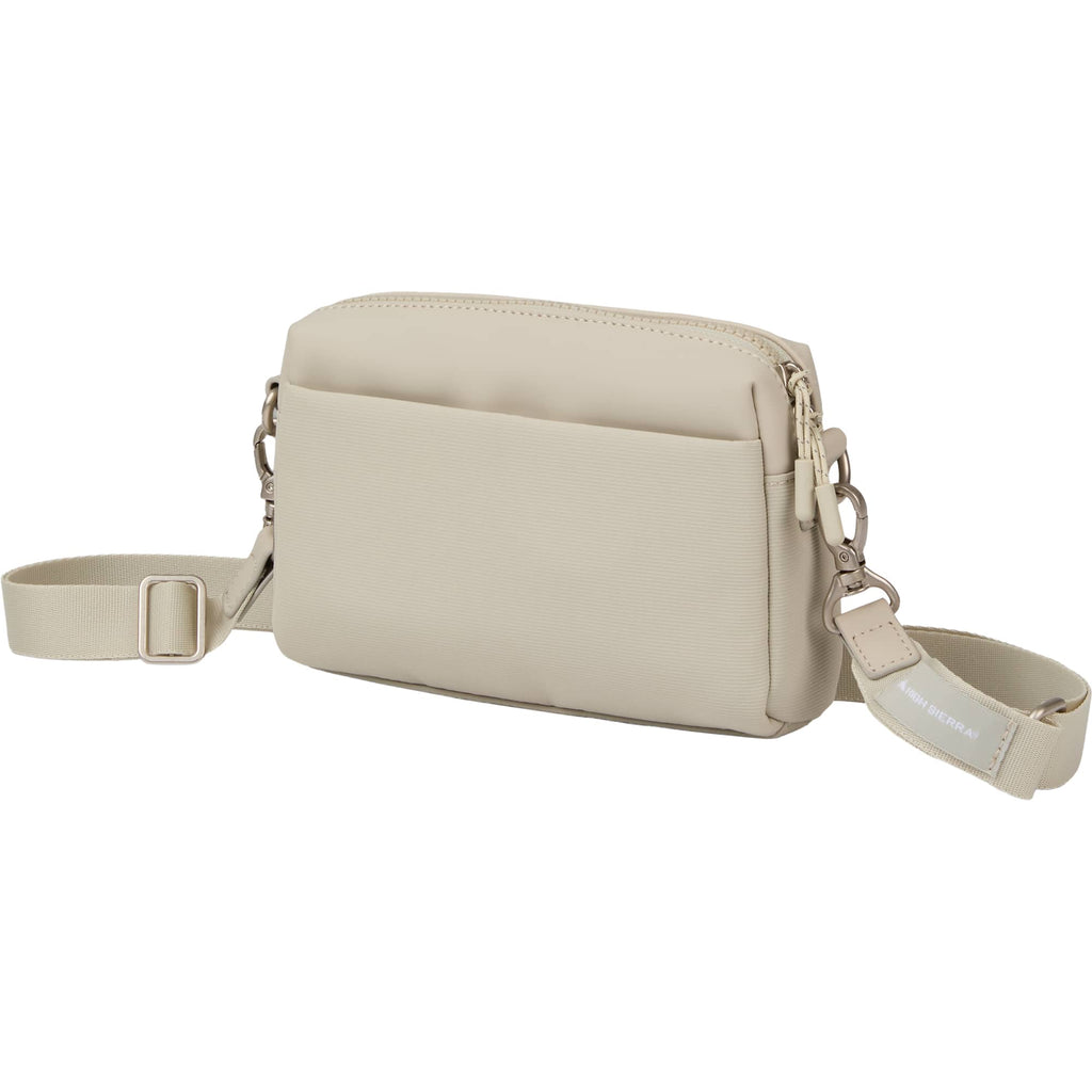 High Sierra Courier Crossbody Bag in Recycled Polyester Transfer - Limestone Grey - Left Angle