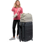 High Sierra Courier Crossbody Bag in Recycled Polyester Transfer - Limestone Grey - On Model 2