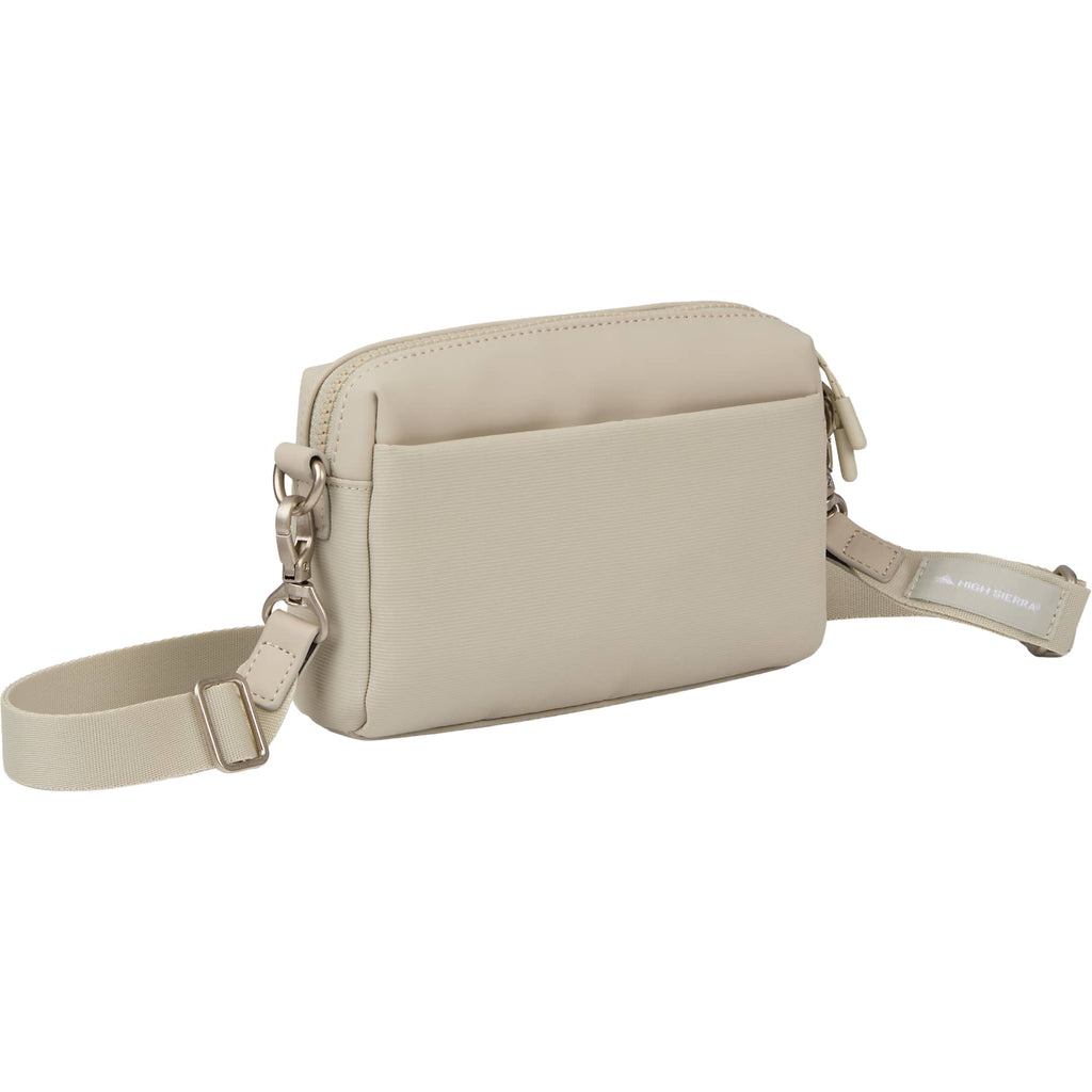 High Sierra Courier Crossbody Bag in Recycled Polyester Transfer - Limestone Grey - Right Angle