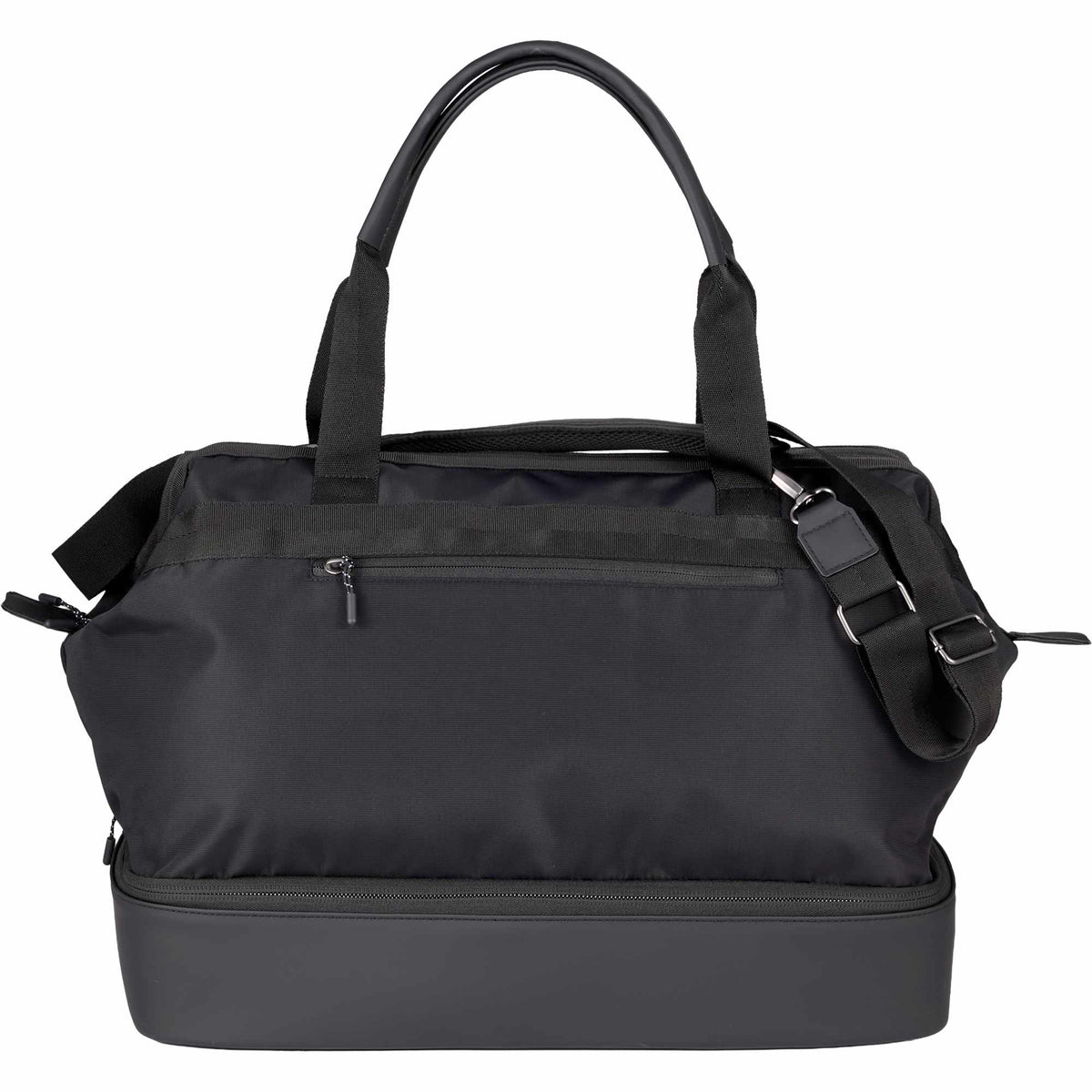 High Sierra Courier Duffel Bag with Drop Bottom Embroidery - Black - Back