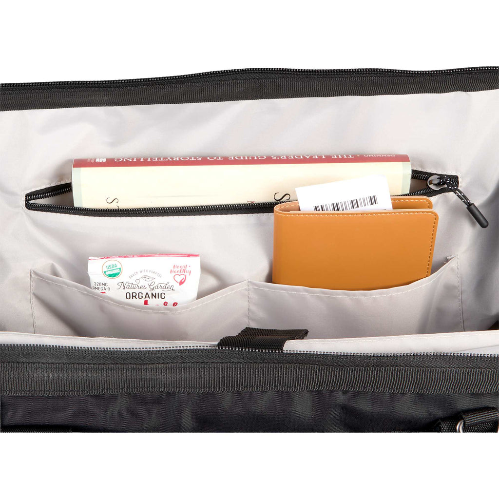 High Sierra Courier Duffel Bag with Drop Bottom Embroidery - Black - Detail 4