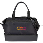 High Sierra Courier Duffel Bag with Drop Bottom Embroidery - Black - Front