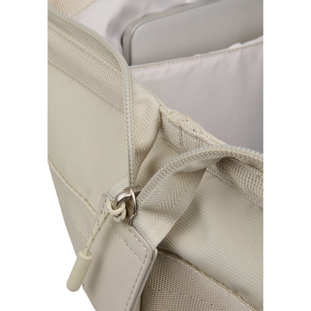 High Sierra Courier Duffel Bag with Drop Bottom Embroidery - Limestone Grey - Detail 3