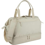High Sierra Courier Duffel Bag with Drop Bottom Embroidery - Limestone Grey - Right Angle
