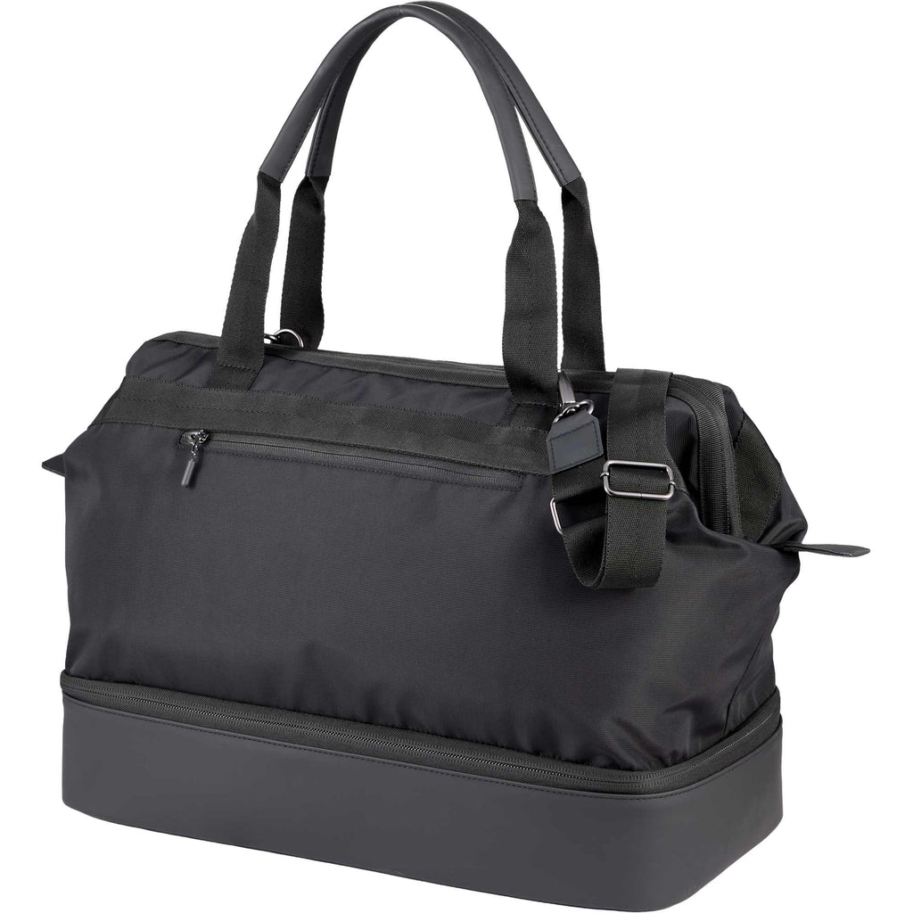High Sierra Courier Duffel Bag with Drop Bottom Transfer - Black - Left Angle