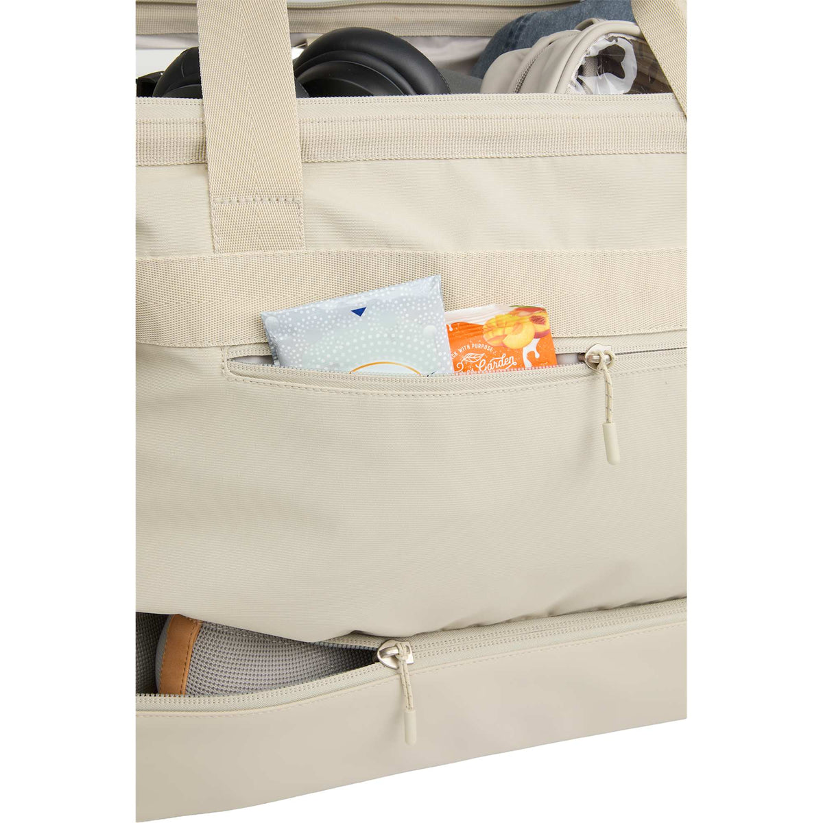 High Sierra Courier Duffel Bag with Drop Bottom Transfer - Limestone Grey - Detail 5