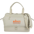 High Sierra Courier Duffel Bag with Drop Bottom Transfer - Limestone Grey - Front