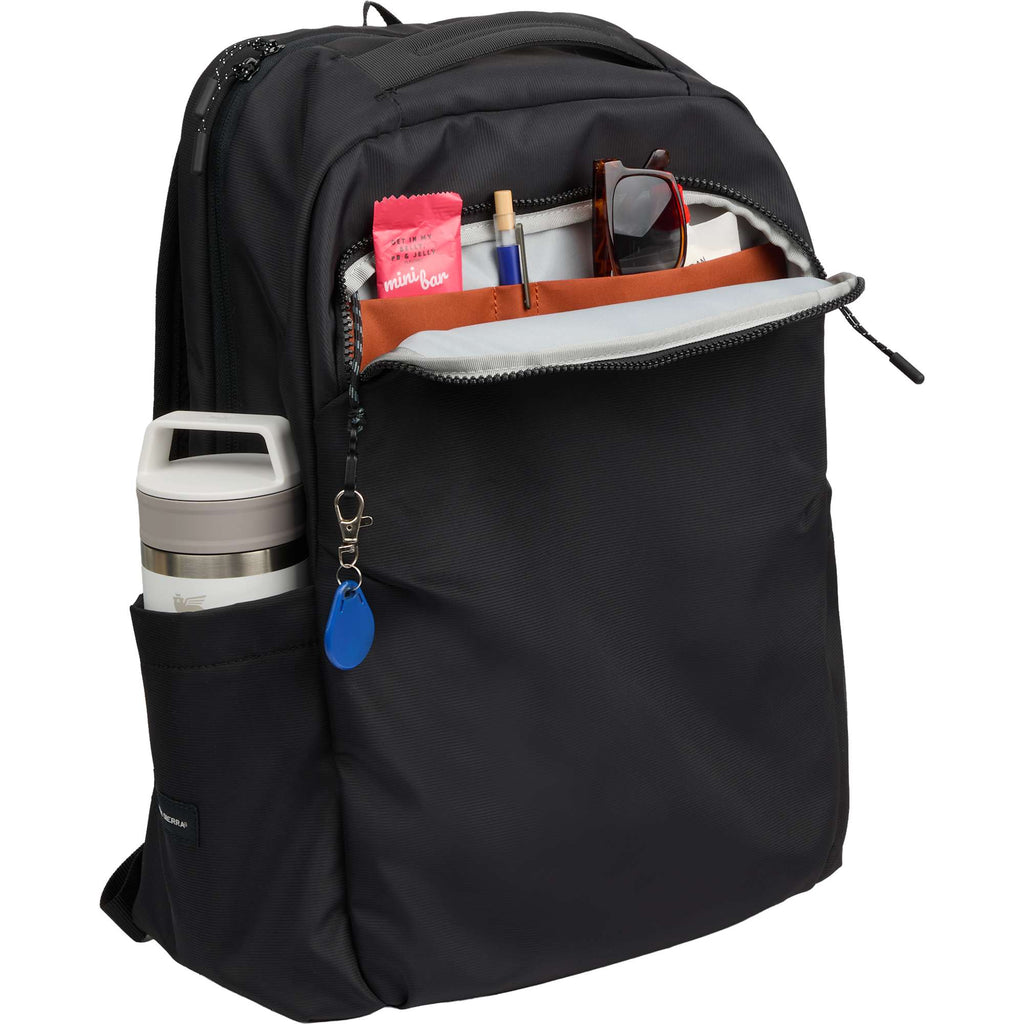High Sierra Courier Laptop Backpack, 16 Inch Transfer - Black - Propped 2