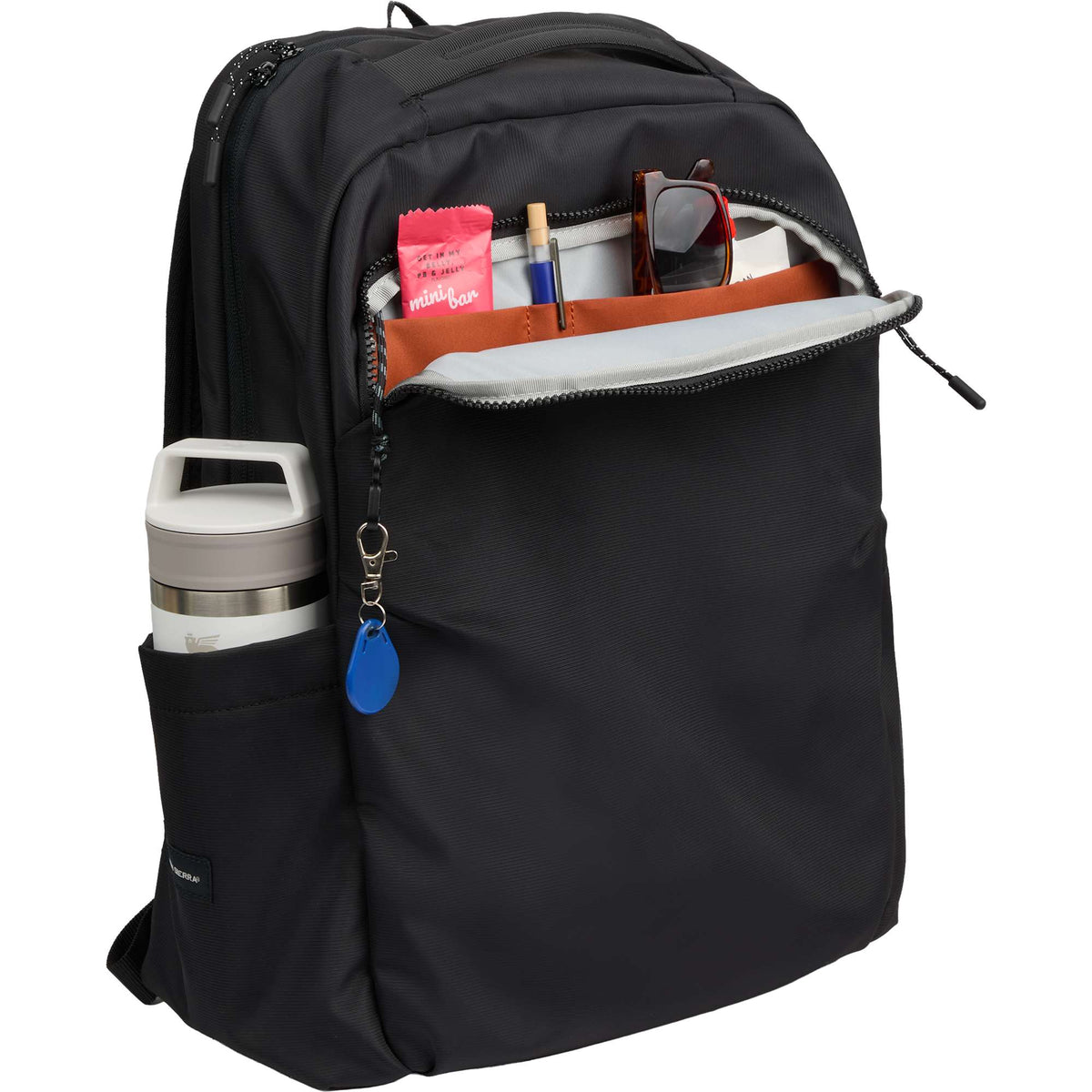 High Sierra Courier Laptop Backpack, 16 Inch Transfer - Black - Propped 2