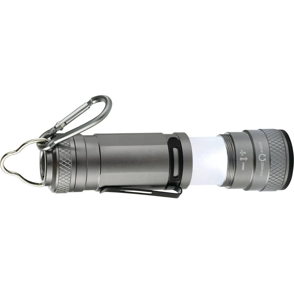 High Sierra CREE Zoom Flashlight with Carabiner Clip - Graphite - Right Side