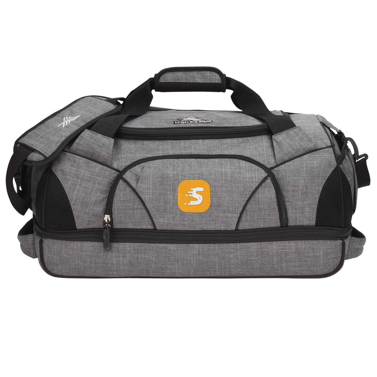 High Sierra Crunk Cross Sport Duffel Bag, 24 Inches Embroidery - Graphite - Front