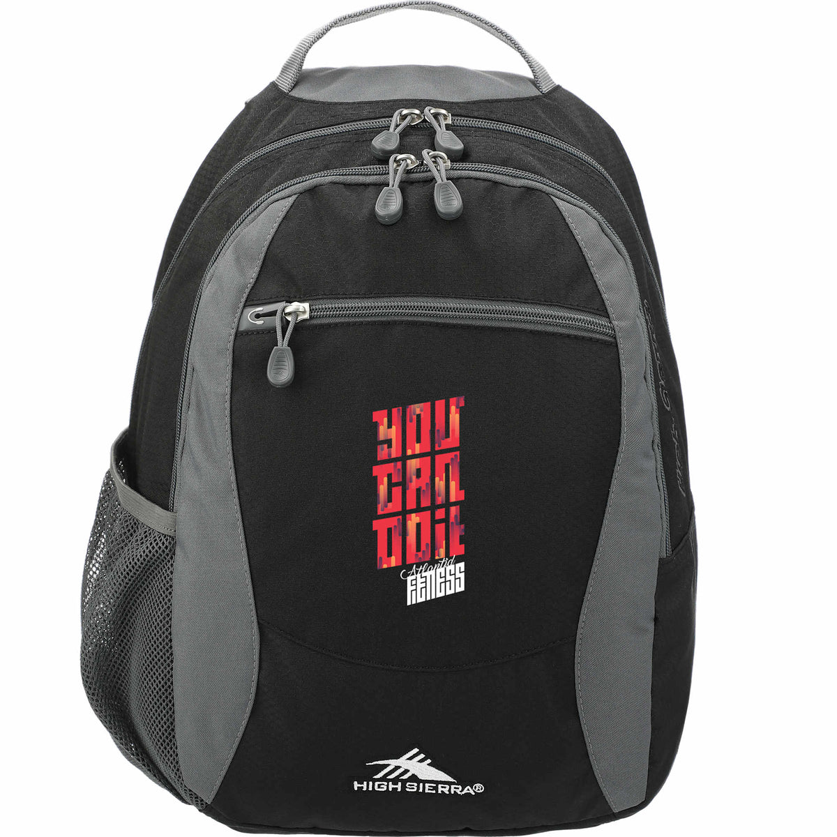 High Sierra Curve Backpack with Organizer Embroidery - Black - Front 3