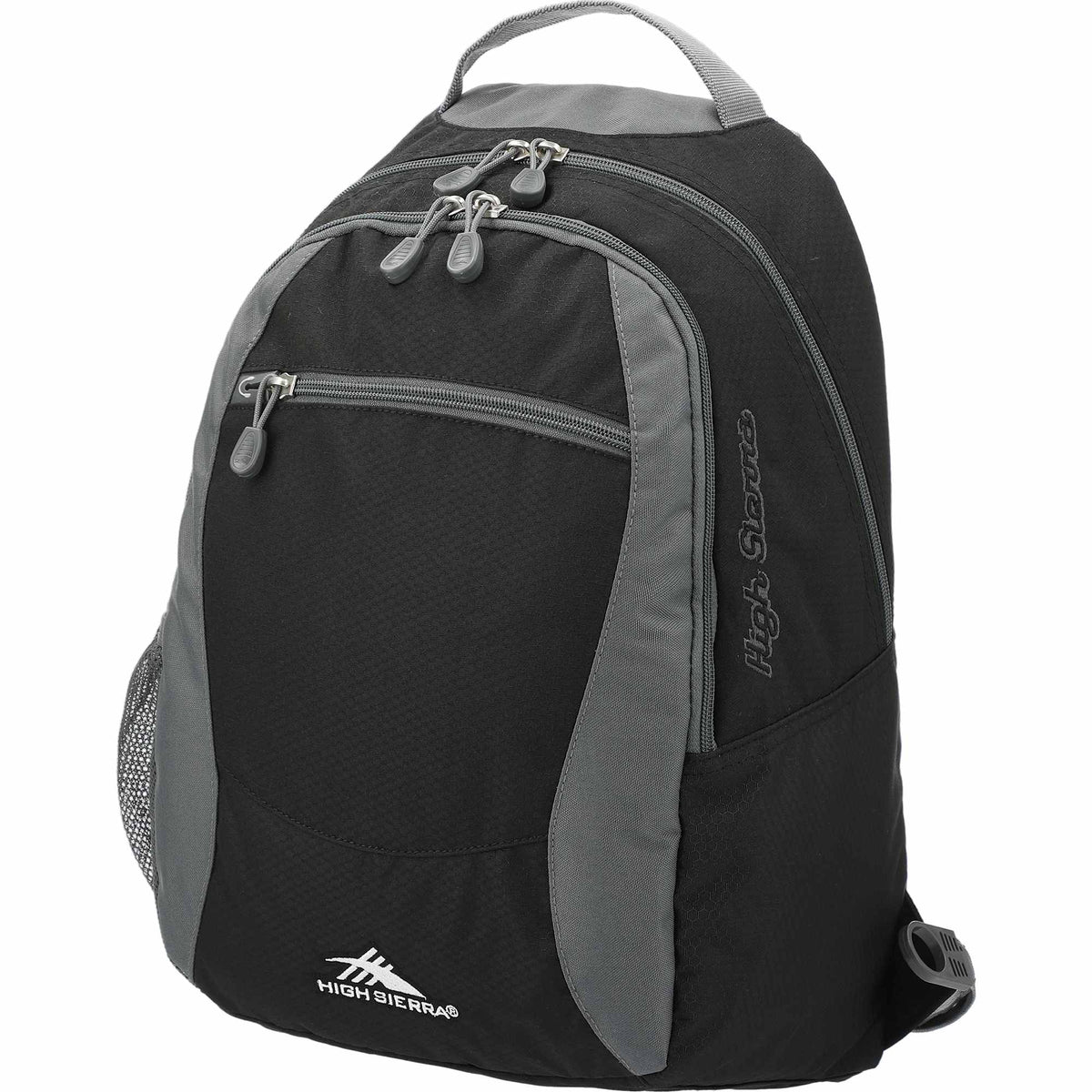 High Sierra Curve Backpack with Organizer Embroidery - Black - Left Angle 2