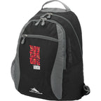 High Sierra Curve Backpack with Organizer Embroidery - Black - Left Angle
