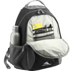 High Sierra Curve Backpack with Organizer Embroidery - Black - Propped 2