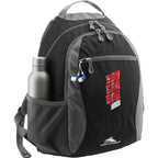 High Sierra Curve Backpack with Organizer Embroidery - Black - Propped