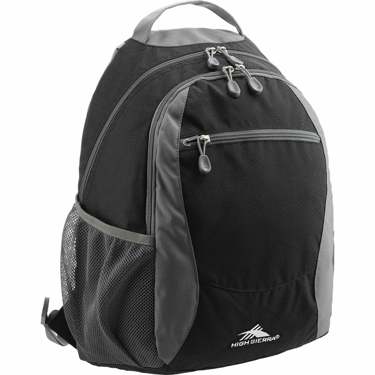 High Sierra Curve Backpack with Organizer Embroidery - Black - Right Angle 2