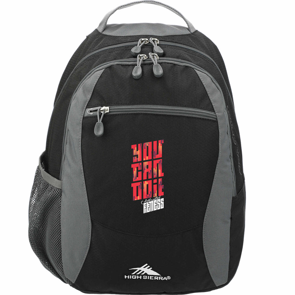 High Sierra Curve Backpack with Organizer Transfer - Black - Front 3