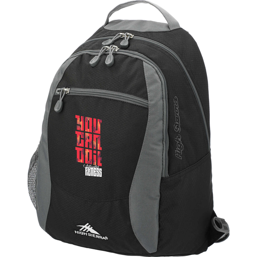 High Sierra Curve Backpack with Organizer Transfer - Black - Left Angle