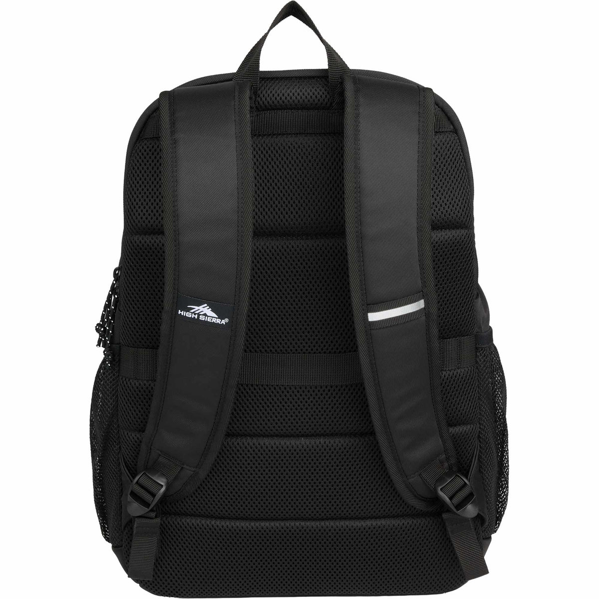 High Sierra Driftline Recycled Backpack with Laptop Hammock Embroidery - Black - Back 2