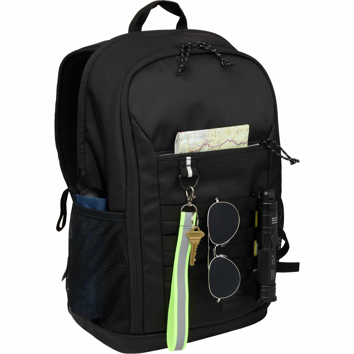 High Sierra Driftline Recycled Backpack with Laptop Hammock Transfer - Black - Propped