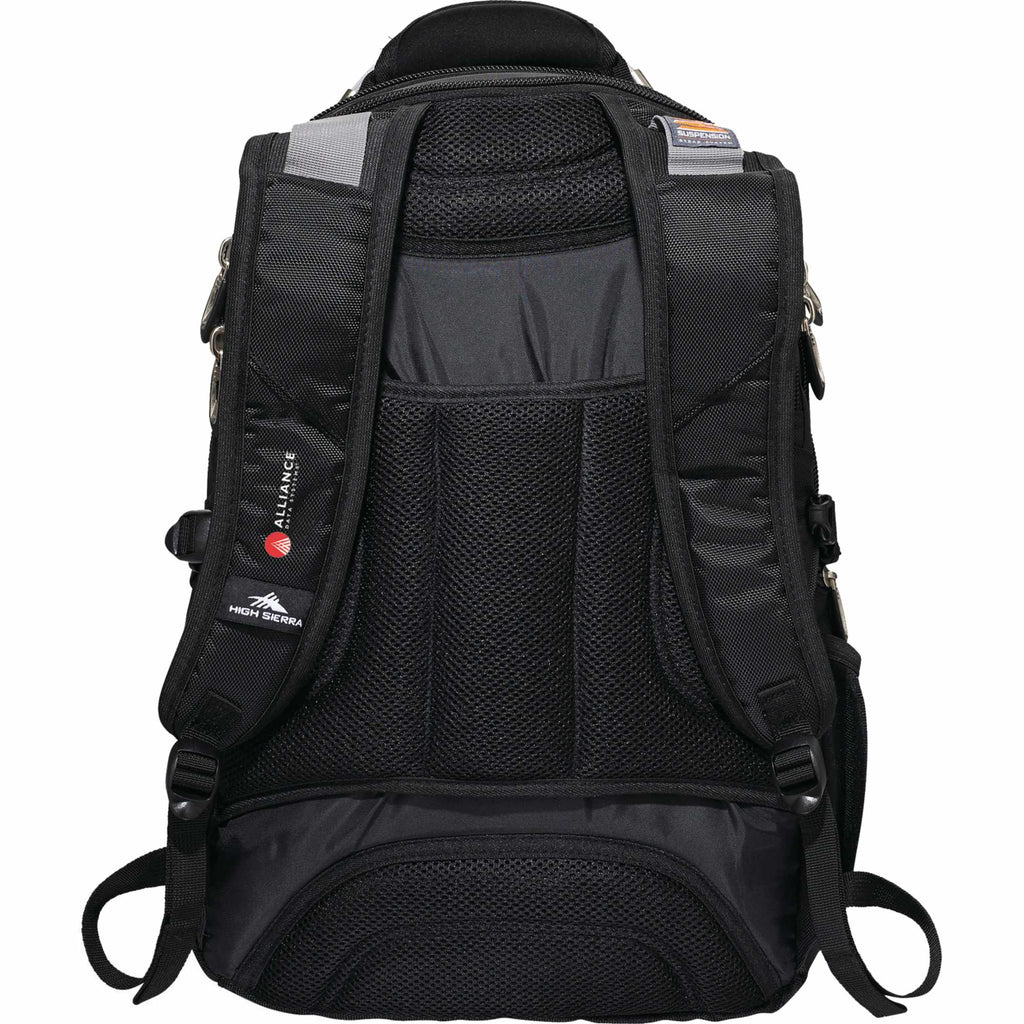 High Sierra Elite Fly-By Laptop Backpack, 17 Inch Embroidery - Black - Photo