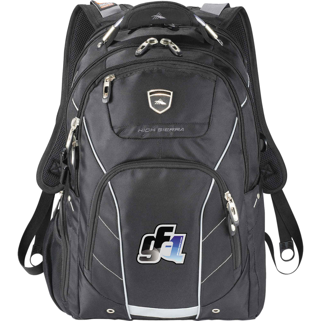 High Sierra Elite Fly-By Laptop Backpack, 17 Inch Transfer - Black - Front 2