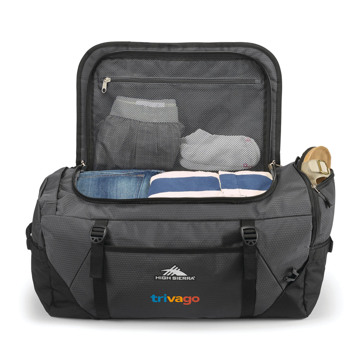 High Sierra Fairlead Convertible Duffel Backpack Transfer - Mercury/Black - View 4