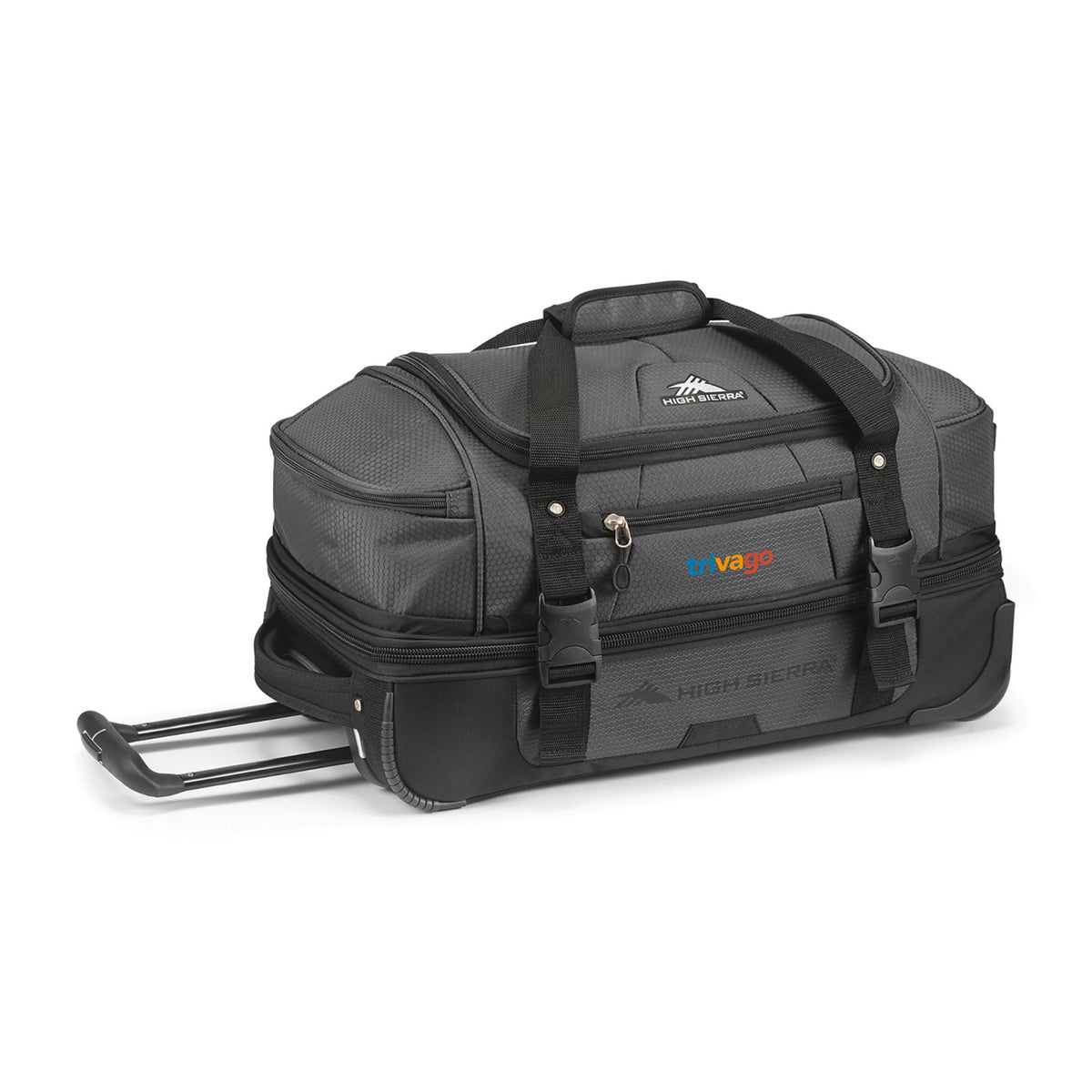 High Sierra Fairlead Drop Bottom Wheeled Duffel, 22 Inches Transfer - Mercury/Black - View 1
