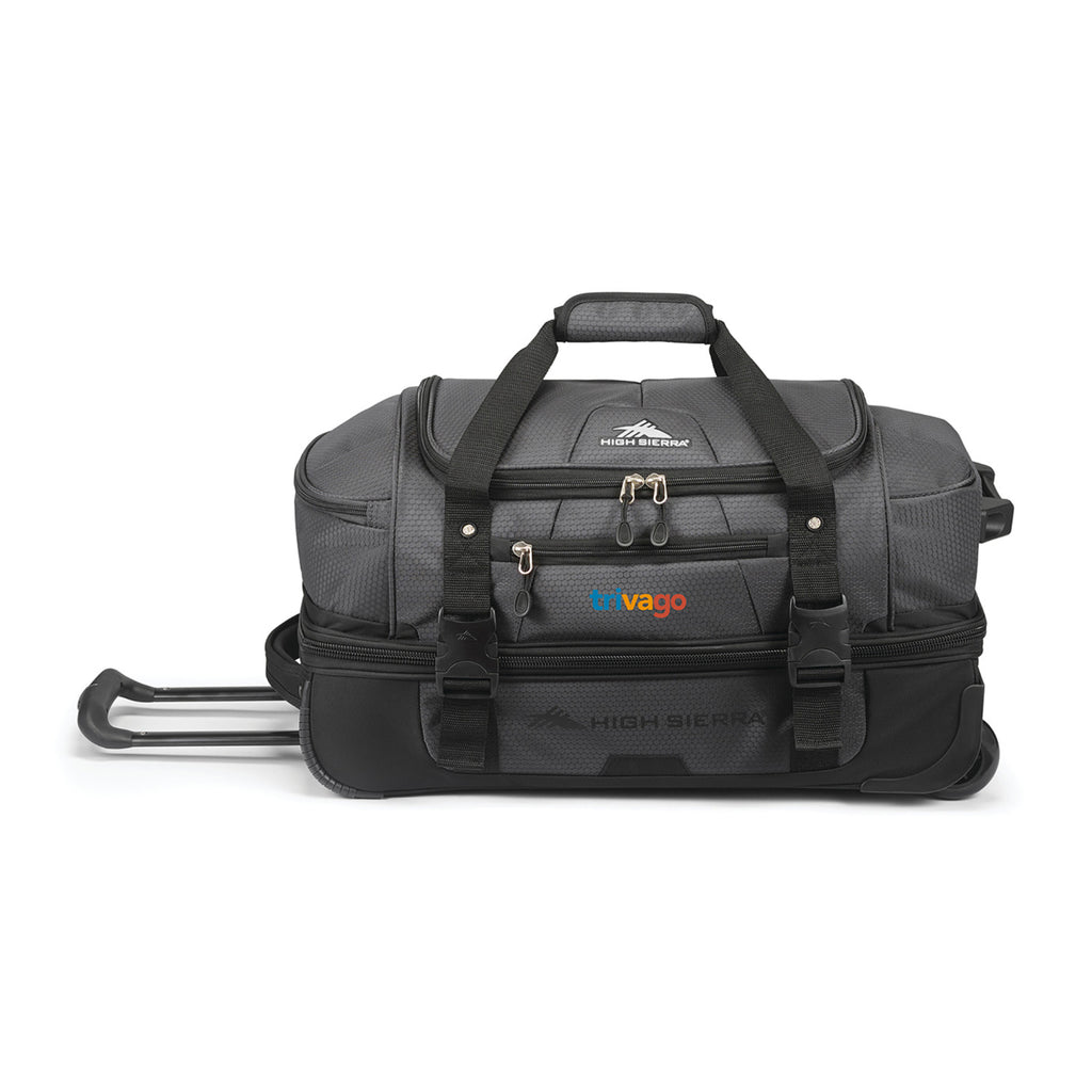 High Sierra Fairlead Drop Bottom Wheeled Duffel, 22 Inches Transfer - Mercury/Black - View 10